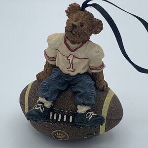 Boyds Bears Holiday Ornament - Football Player Bear on Ball - With Original Box